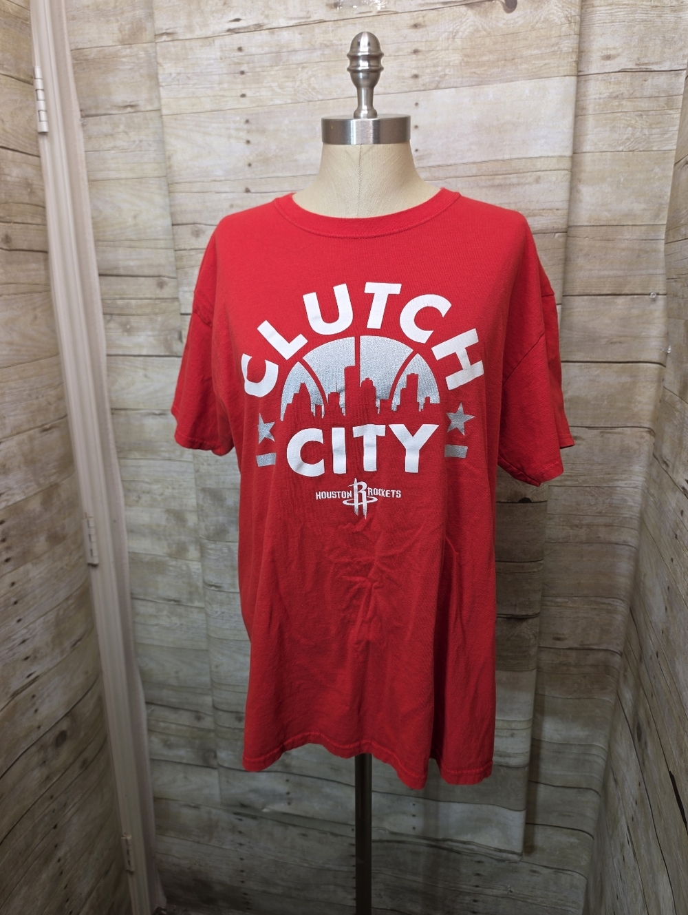 'Clutch City' Red Graphic T-Shirt